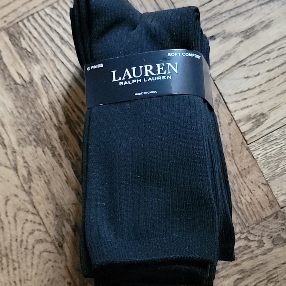 LAUREN RALPH LAUREN/SOCKS/6-PAIRS/BLACK